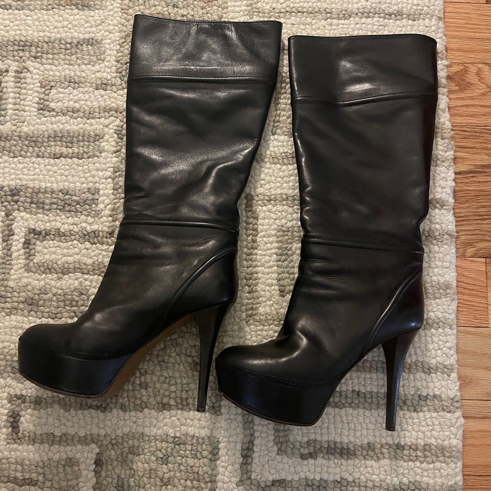 vera cuoio black heel boots